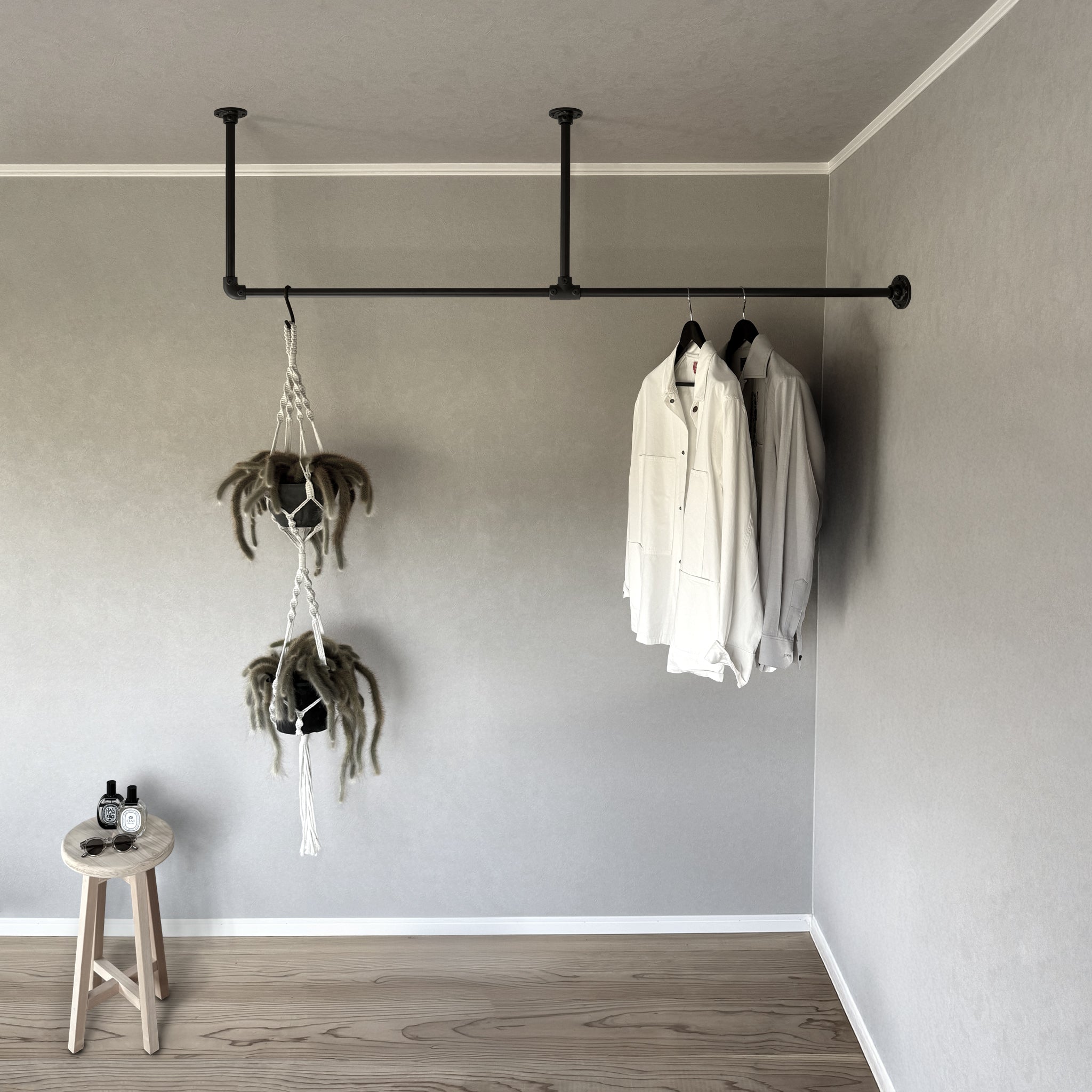 ハンガーパイプ # T型 / 3方向壁固定 タイプ – IRON&WOOD-SUPPLY.CO